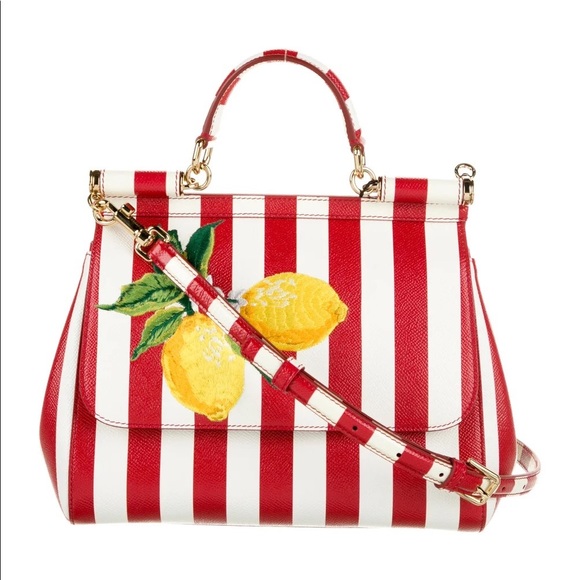 Dolce & Gabbana Striped Lemons Miss Sicily Handle Bag - Picture 3 of 5